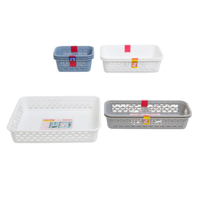 Basket Assortment 4 Sizes Dark Gray, White & Blue Counter Display