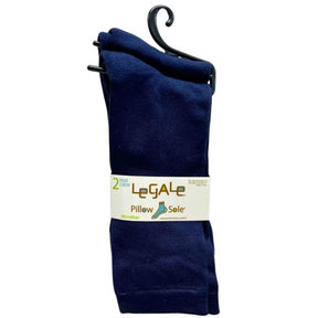 Legale 2 Pair Crew Socks Microfiber Pillowsole Navy Ladies Shoe Size 4-10
