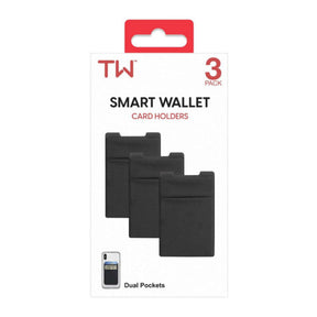 TW 3 Pack Dual Pocket Adhesive Phone Wallets