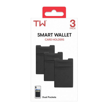 TW 3 Pack Dual Pocket Adhesive Phone Wallets