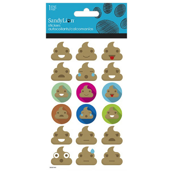 Poop Emoticon Bubble Stickers