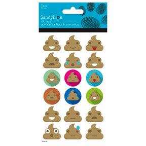 Poop Emoticon Bubble Stickers