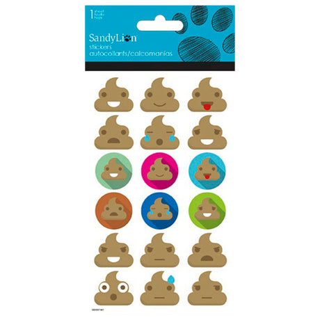 Poop Emoticon Bubble Stickers