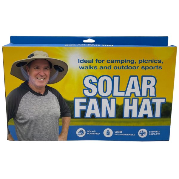 Outdoor Hat with Dual Cooling Fans Solar and USB Rechargeable