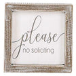 Wall Decor No Soliciting Wood White/gray 5x5x1.5 (6.00)