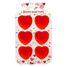 Muffin/cupcake Pan Silicone 6 Heart Shape Cavity Val/sleeve Card