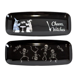 Serving Tray Halloween Metallic Lux Decal Oblong 2ast 17.5x6.5in