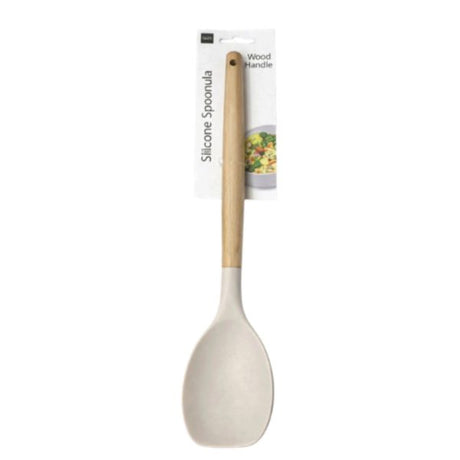 Assorted Colors Silicone Cooking Spoon Spoonula with Wooden Handle