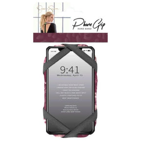 Jessica Simpson Padded Adjustable Cell Phone  Grip Hand Band in Maroon Tie Dye Print
