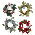 Wreath  Christmas 12in W/pine & Berries 4ast Red/silver/gold Berry & Frosted Pine Xmas/ht