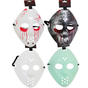 Mask Hockey 4ast Plastic Adult Size Bloody Art Header