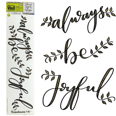 Main Street Wall Creations Translucent Jumbo Stickers in Be Joyful Always Scripture Design
