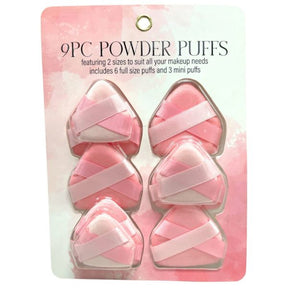 Beauty Fusion 9 Piece Dusty Rose Double Ribbon Powder Puffs