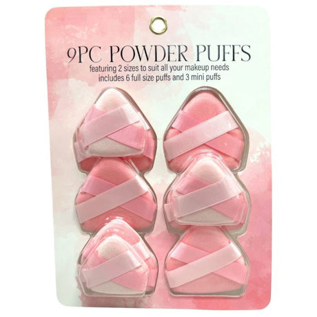 Beauty Fusion 9 Piece Dusty Rose Double Ribbon Powder Puffs