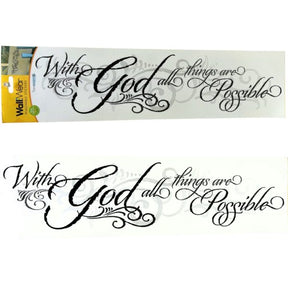 Wall Wear Translucent Wall Stickers in God Quote Design