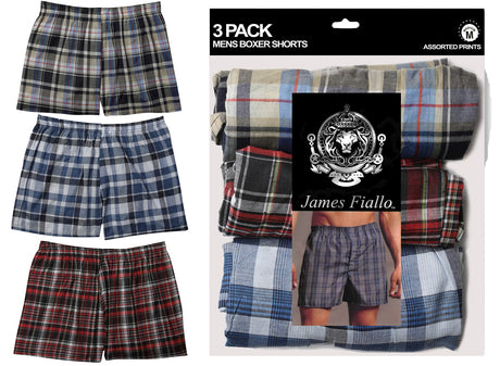 Men's Boxers - Plaid Prints - 3-Packs - Sizes Small-XL