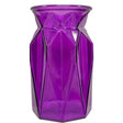 7” x 4” Pressed Pattern Purple Ginger Glass Vase