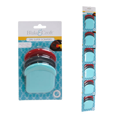 Kitchen Scraper Plastic 3pk Multiuse Safe For Nonstick/stainless/ceramic B&c Blc