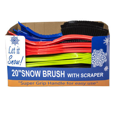 Snow Brush With Ice Scraper 20in 5 Colors #bh004 Counter Display