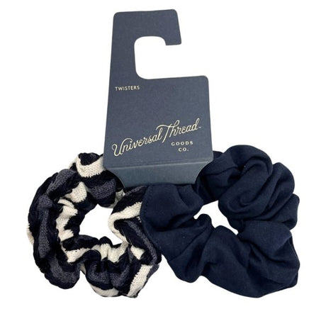 Universal Thread Solid and Knit Stripe 2 Count Twister Ponytail Holders