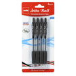 Cello 4 Pack 1.0mm Jetta Retractable Ballpoint Black Pens 