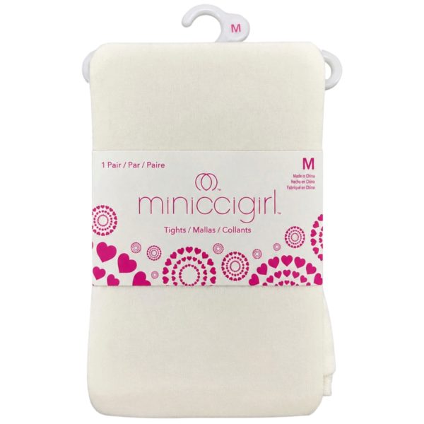Miniccigirl Youth Footed Tights Solid White in Size M