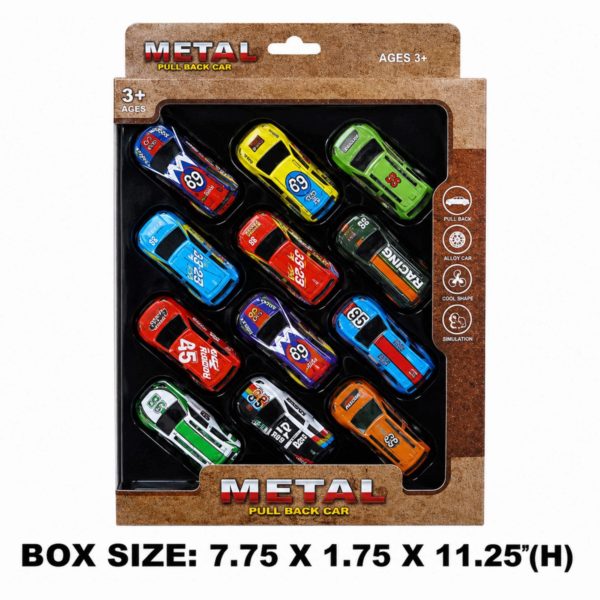 10 Piece Mini Pull Back Sports Car Collection Toy Set