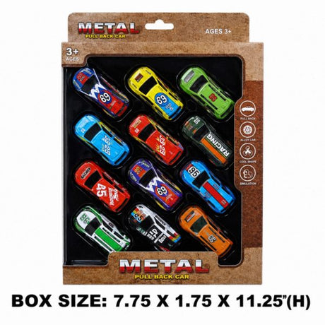 10 Piece Mini Pull Back Sports Car Collection Toy Set