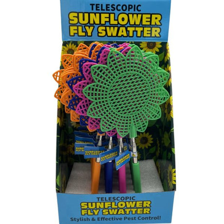 Telescopic Sunflower Fly Swatter in Countertop Display