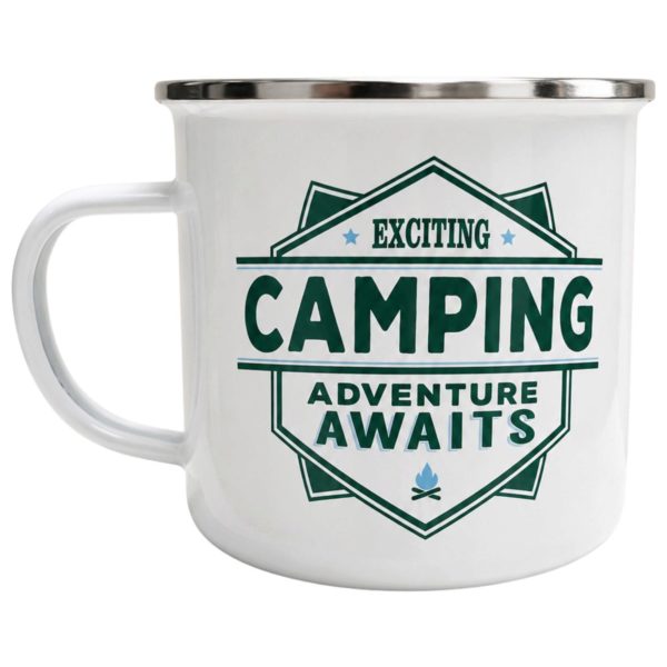 Top Guy Enamel Mug with Camping Design