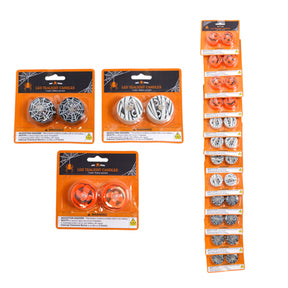 Tealight Halloween 2pk/3ast12pc Mdsg Strip Pump/web/mummy Hall Blc 1-cr2032 Battery Included