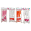 Champagne Flute 2pk W/heart Stem Plastic 4ast Clrs 5oz/8.25inh