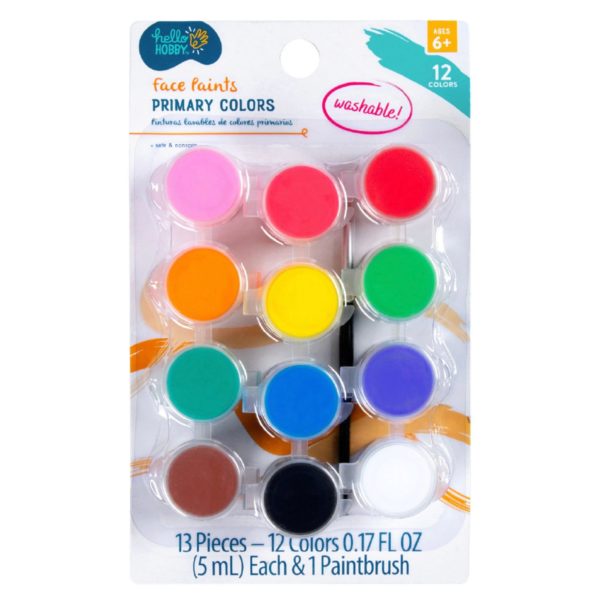 Hello Hobby Washable 12 Color Face & Body Paint Set