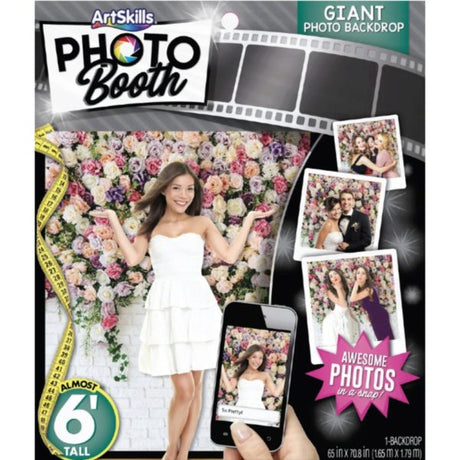 ArtSkills 65" x 71" Giant Rose Wall Plastic Hanging Party Photo Background