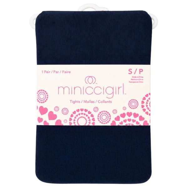 Miniccigirl Youth Footed Tights Solid Navy in Size S