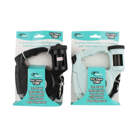Retractable Dog Leash with Waste Bag Dispenser