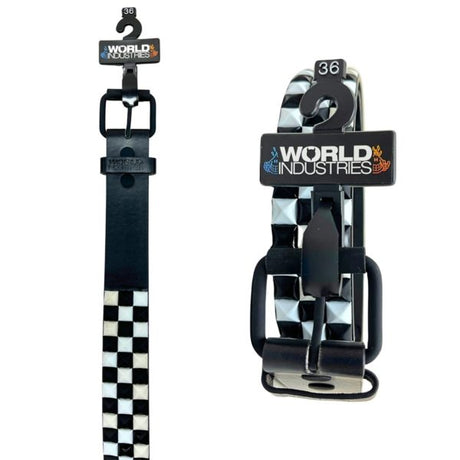 World Industries Black & White Pyramid Studded Belt in Size 36