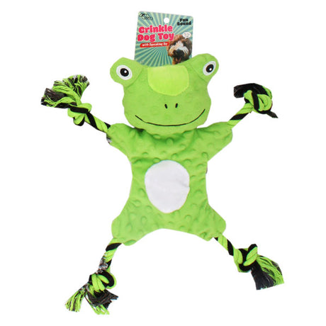 Crinkle Pet Dog Toy with Squeaking Stuffed Animal Head