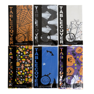 Tablecover Halloween 54x108 30gsm Pe 6 Asst Full Print Pegbl Prtd Pb