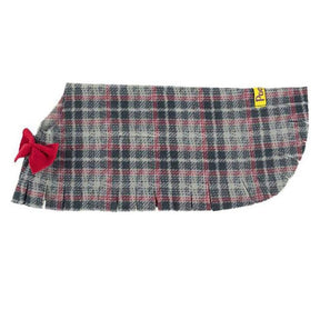 Extra Small Gray Plaid Dog Poncho