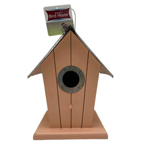 Wood Birdhouse with Tin Roof