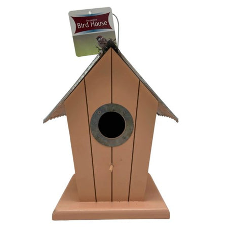 Wood Birdhouse with Tin Roof
