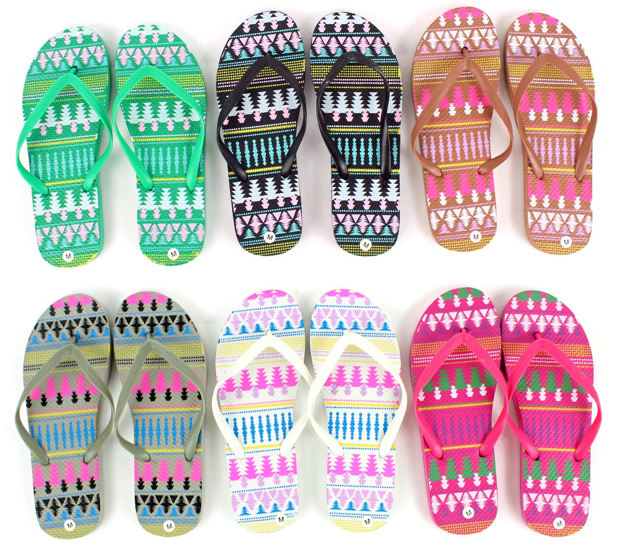 Women's Flip Flops - Tribal Prints