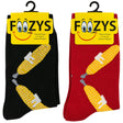 FOOZYS Crew Socks Assorted Black & Red with Corn on the Cob Design Size 9-11
