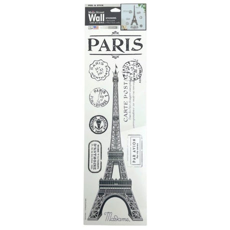 Main Street Wall Creations Peel and Stick Translucent Wall Stickers in Paris Design