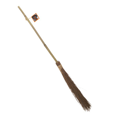 Witch Broom 37in Natural Bamboo/halloween Ht
