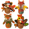 Harvest Turkey/fox Fabric Characters 4 Asst.5.5-7in Harv Ht