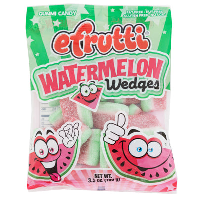 Efrutti Watermelon Wedges Gummi Candy 3.5-oz Peg Bag Counter Display