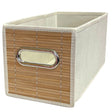 Foldable Bamboo Front Storage Bin Organizer Box with Handle
