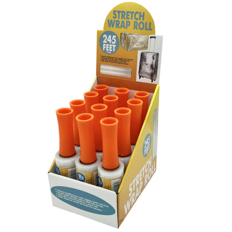245 Foot Shrink Plastic Wrap Roll with Handle in Countertop Display